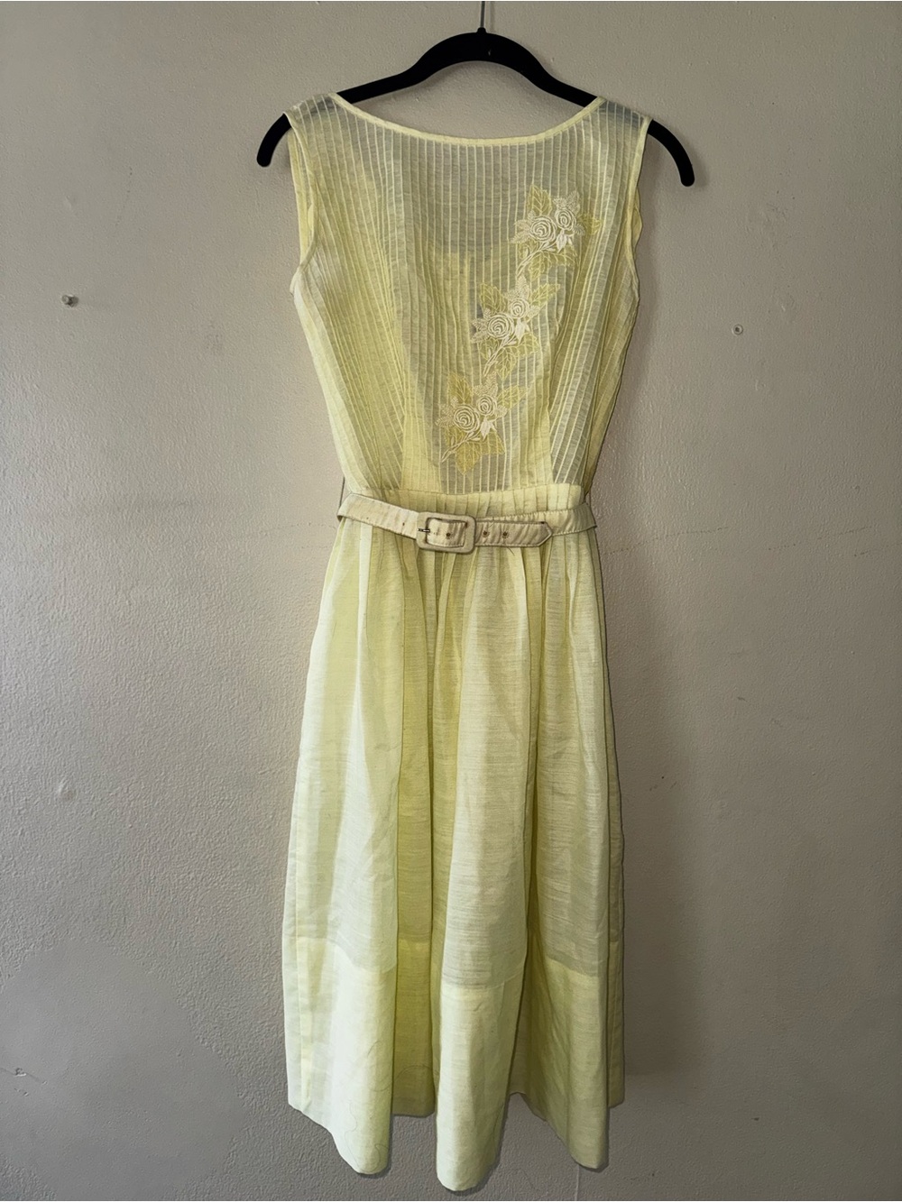 yellow dress with belt